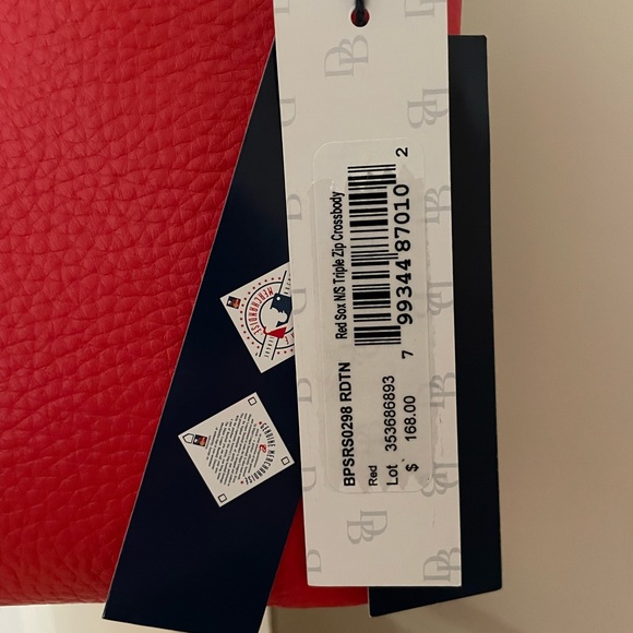 Dooney & Bourke Boston Red Sox Pebble Triple-Zip Core Crossbody Purse, NWT - Picture 6 of 6